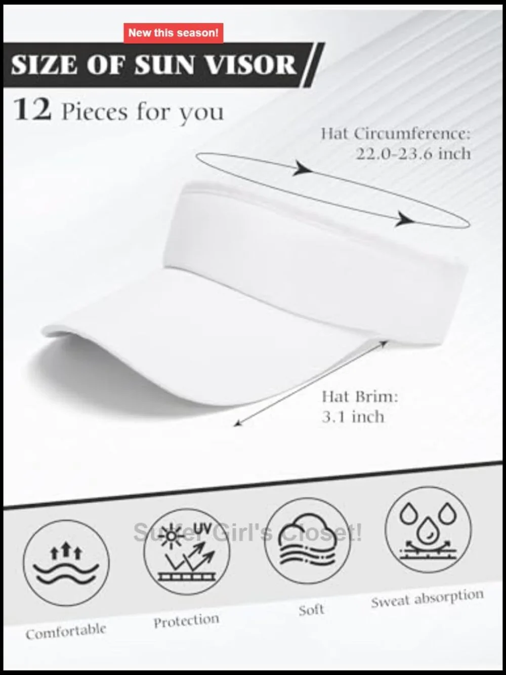 12 Pack Adjustable Sun Visor Hats for Women Men Sport Sun Protection